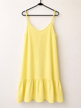 Lemon Yellow Summer Dress Zara XL adjustable straps